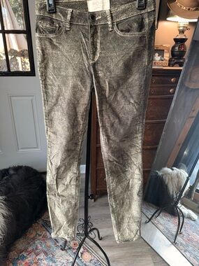 RACHEL Rachel Roy Metallic Gold Skinny Velvet Feel Jeans